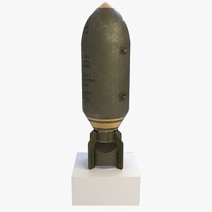 3D World War II Bomb Low Poly