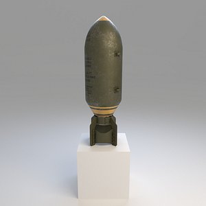 3D World War II Bomb Low Poly
