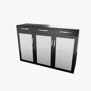 3D Cupboard Black White model