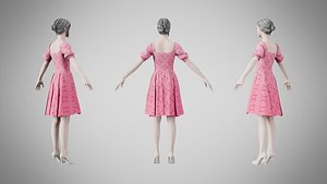 3D Dress 26 Tickle Me Pink With Design