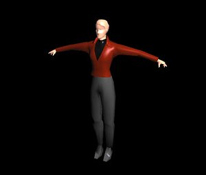 slim female character 3d model