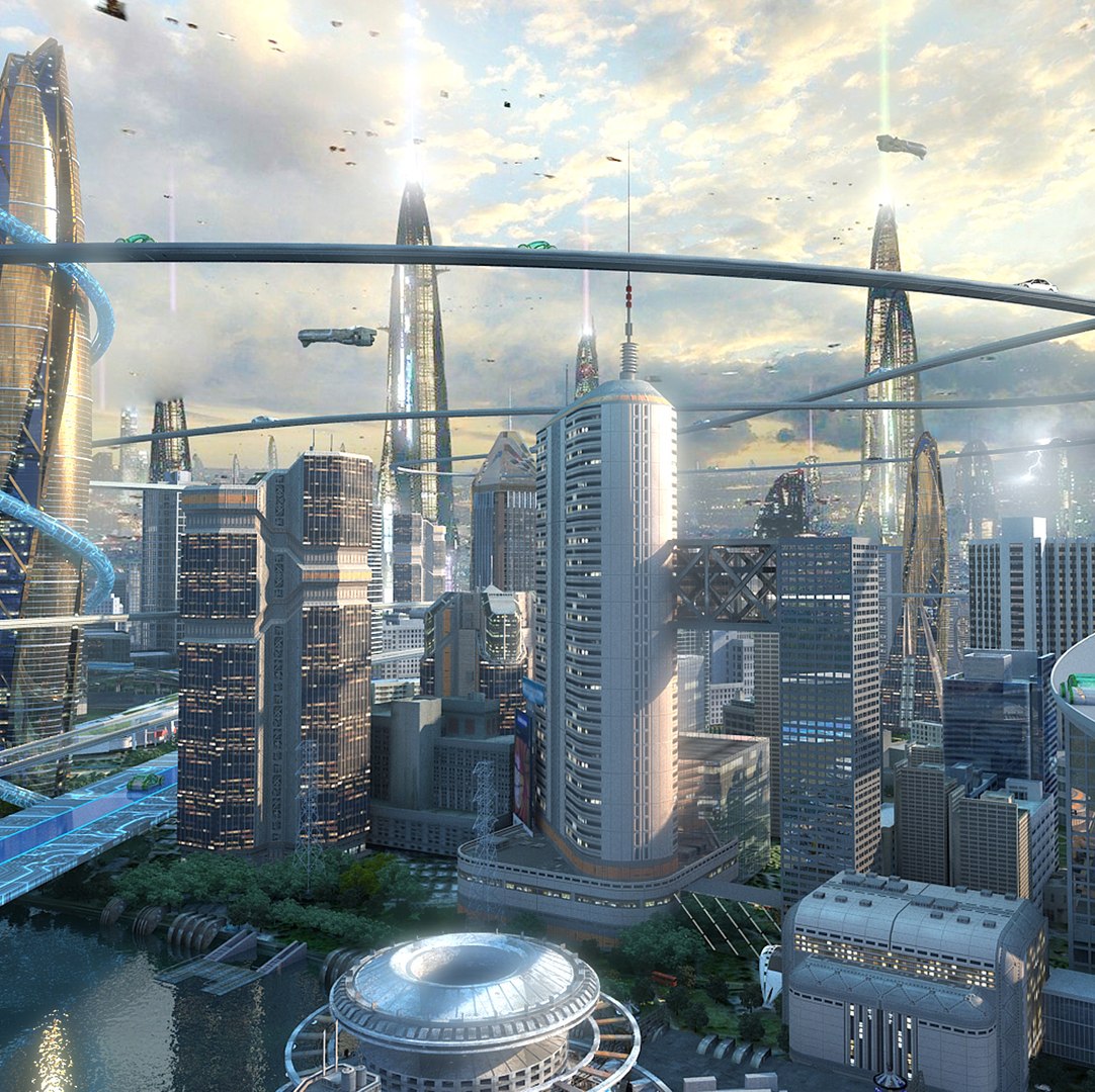 3D Central business district Future city - TurboSquid 2023204