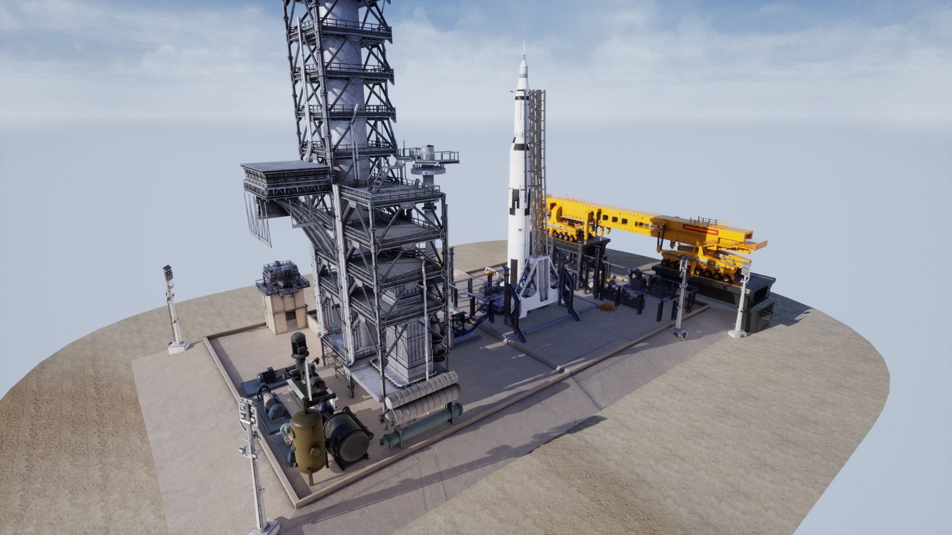 3D US Rocket Launch Modular Environment - TurboSquid 1984195