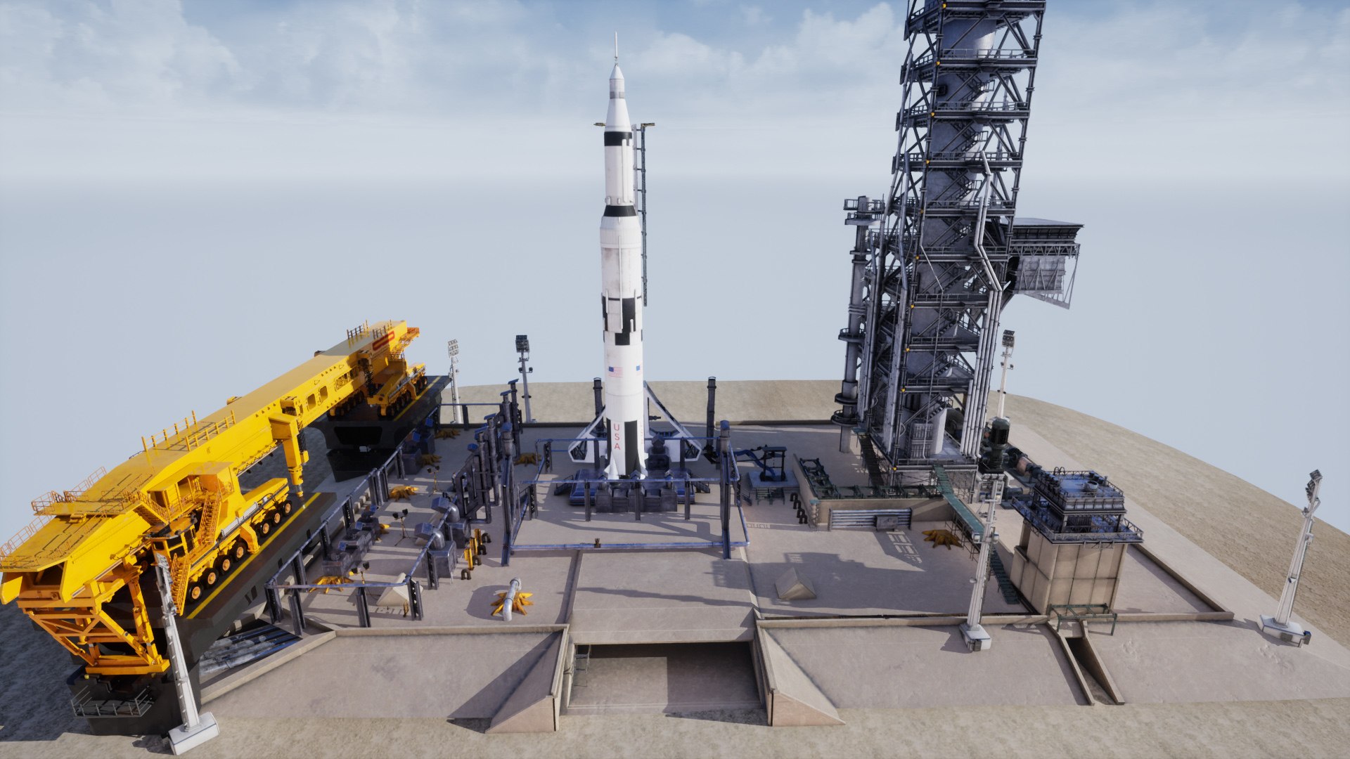 3D US Rocket Launch Modular Environment - TurboSquid 1984195