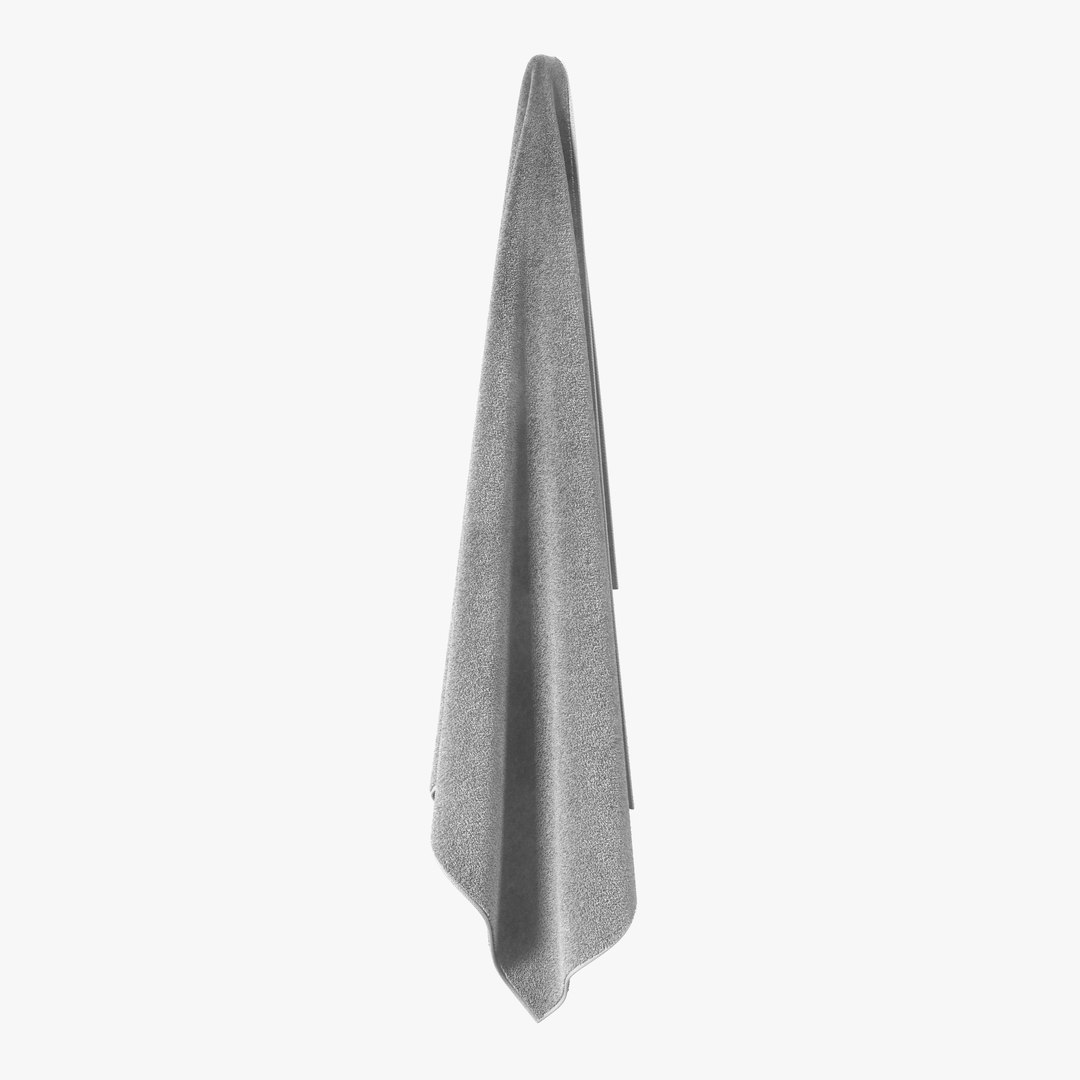 Hanging Bathroom Towel White 3D model preview