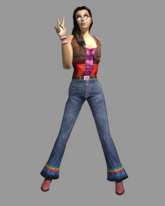 3d model hippie brown hair