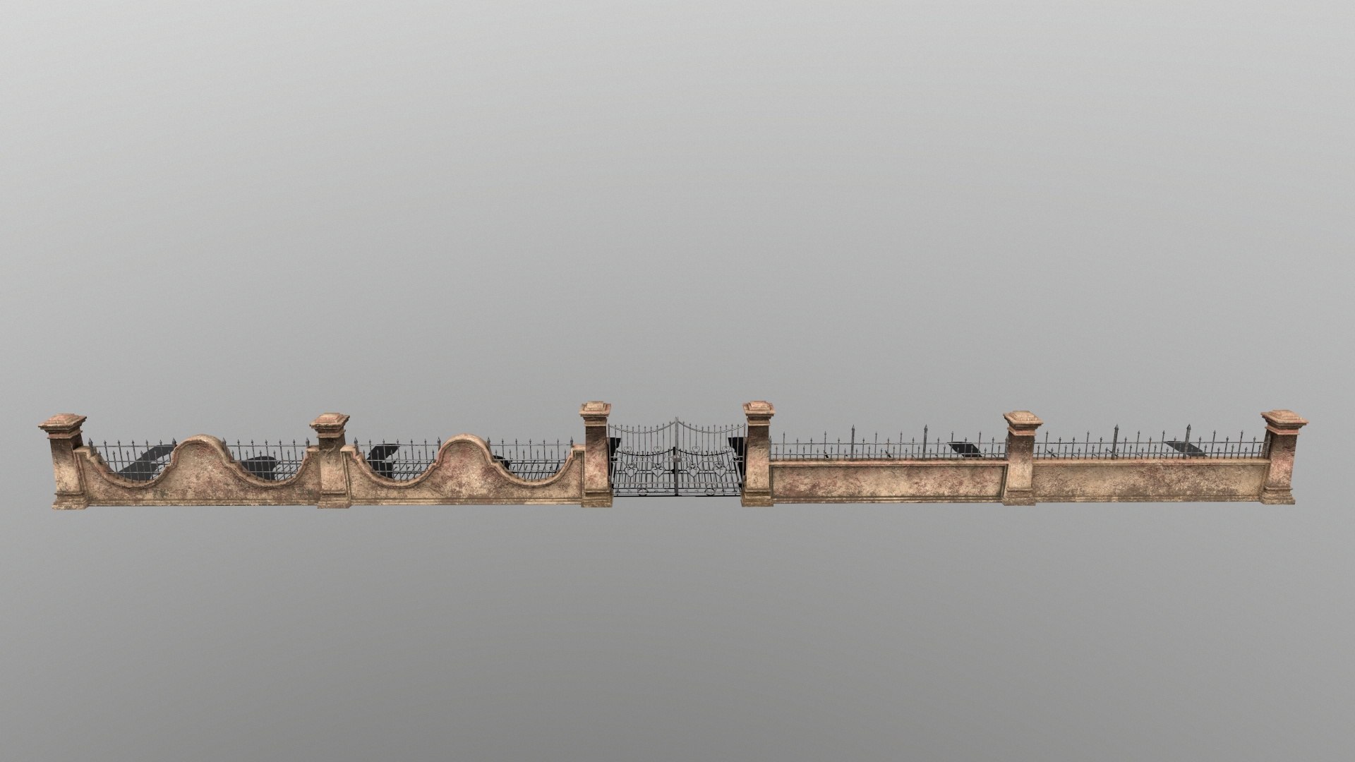 Gate Wall Model - TurboSquid 1305146