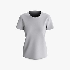 3D model cotton female t-shirt dropped