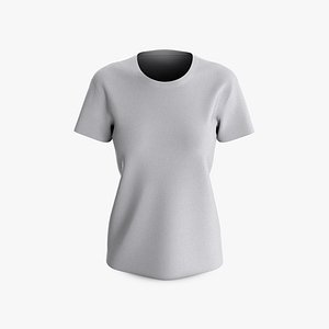 Female T-Shirt Dropped Shoulder Round Collar Short Sleeve