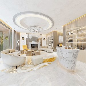 Luxury Living Room 3D