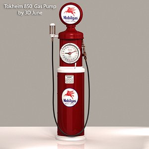 3ds max vintage tokheim mobilgas gas pump