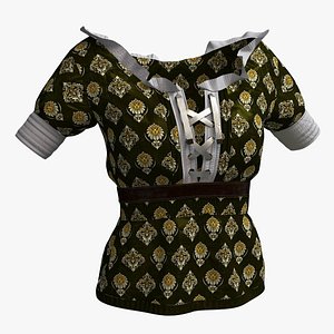 Woman cloth 12 - blouse Medieval 3D model