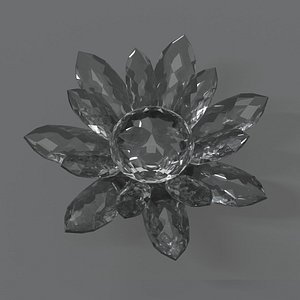 Glass Flower Showpiece White 3D model