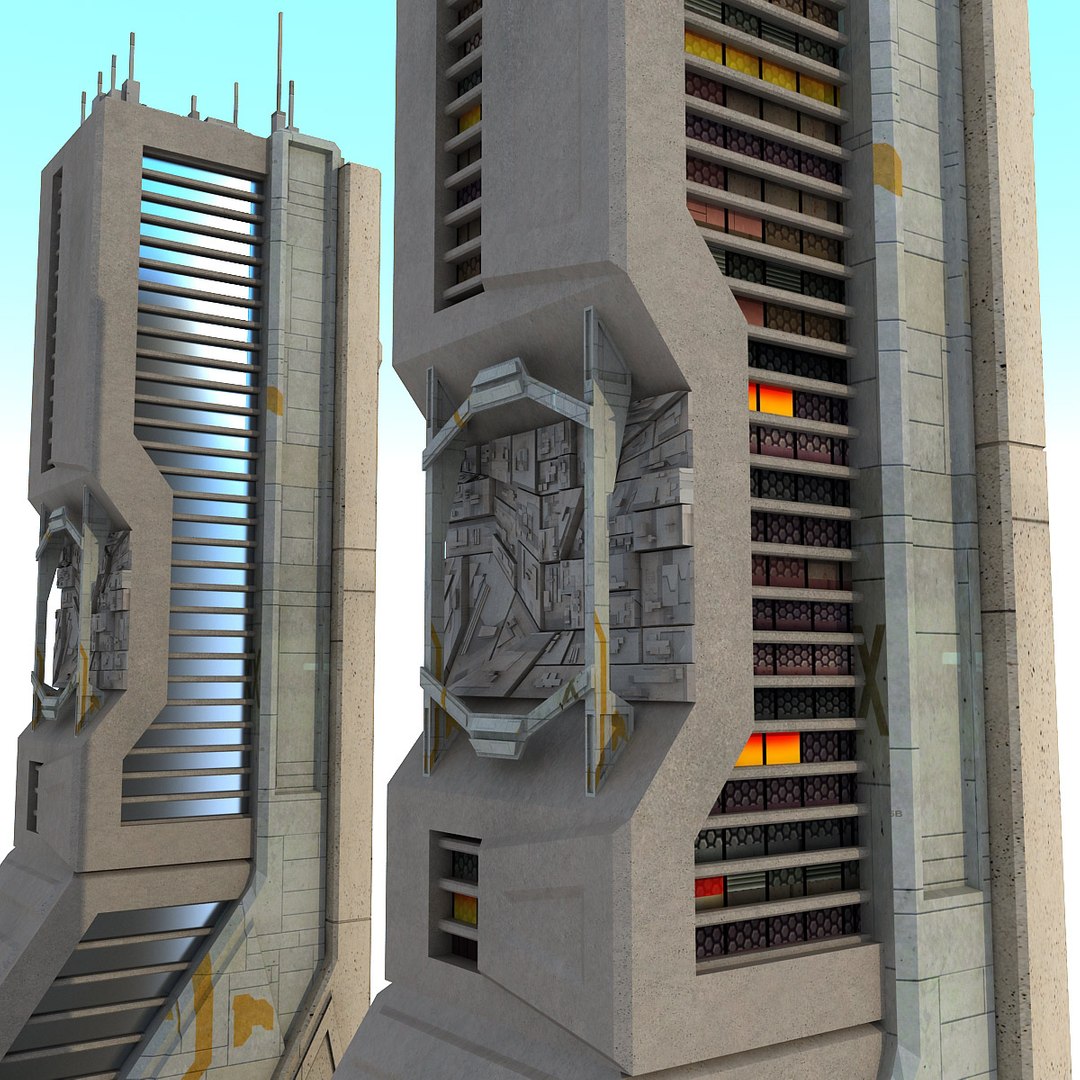 3d Model Sci Fi Futuristic Building
