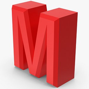 3D Red Letter M model