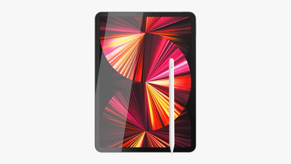 Apple iPad Pro 11 2021WiFiおよびセルラーとペンシルグレー3D