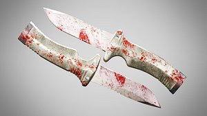 Knife 7 Pastel Pink FT With Blood 3D