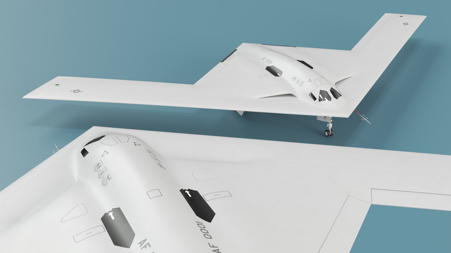 3D Model B-21 Raider Sixth Generation Bomber Used White Rigged ...