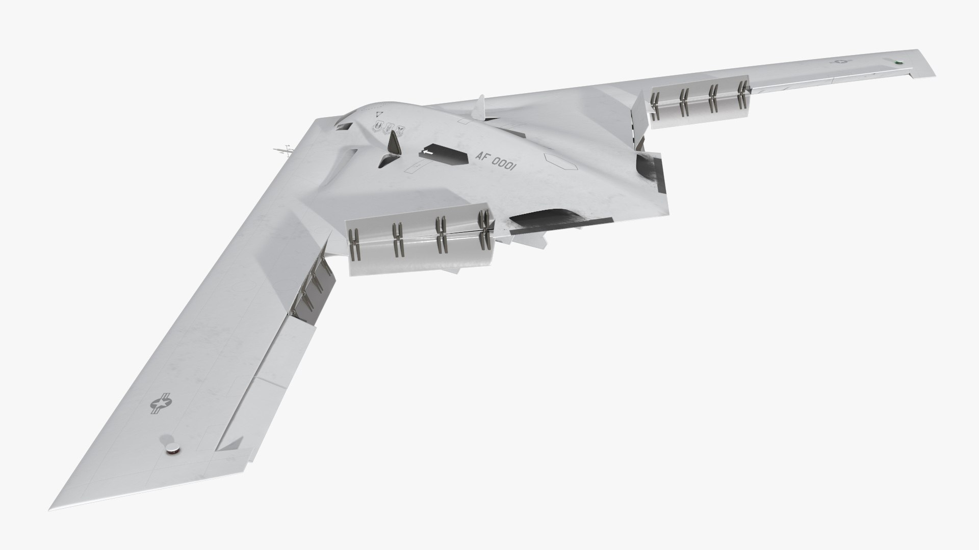 B-21 Raider Sixth Generation Bomber Used White Rigged 3D model preview