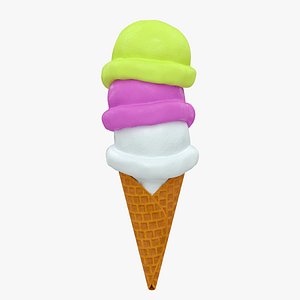 Icecream Low Poly High Poly 3D model