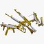 3D Royal Gold guns collection