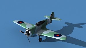 Curtiss H-75C Mohawk V24 RAF 3D model