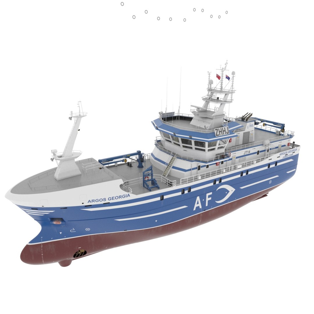 Argos Georgia Deep Sea Longliner Rigged for Cinema 4D 3D model preview
