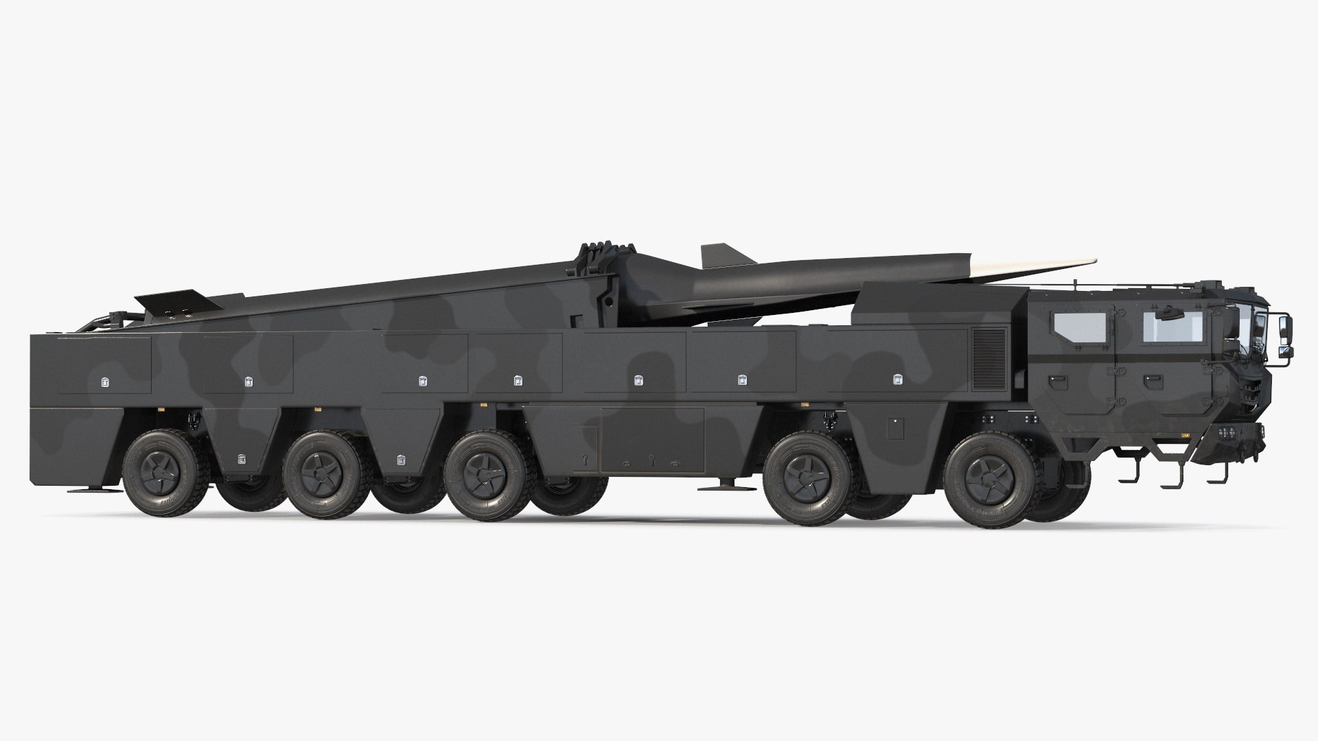 Strategic Missile on Road Mobile Vehicle 3D model preview