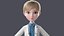 cartoon doctor rigged character 3D model
