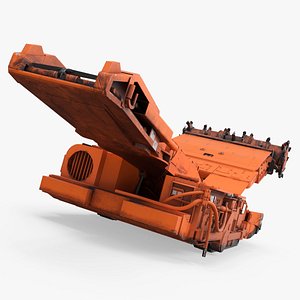 Electric Mining Crawler with Dual Drum Cutter Used Rigged for Cinema 4D