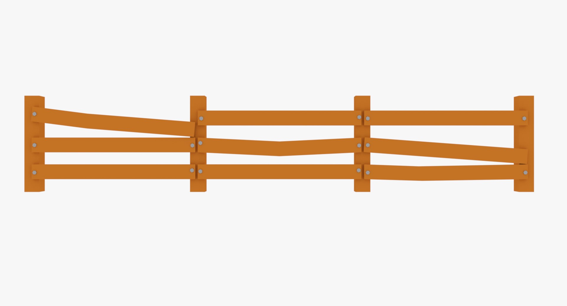 Cartoon Wooden Fence 3d Model Turbosquid 1278809