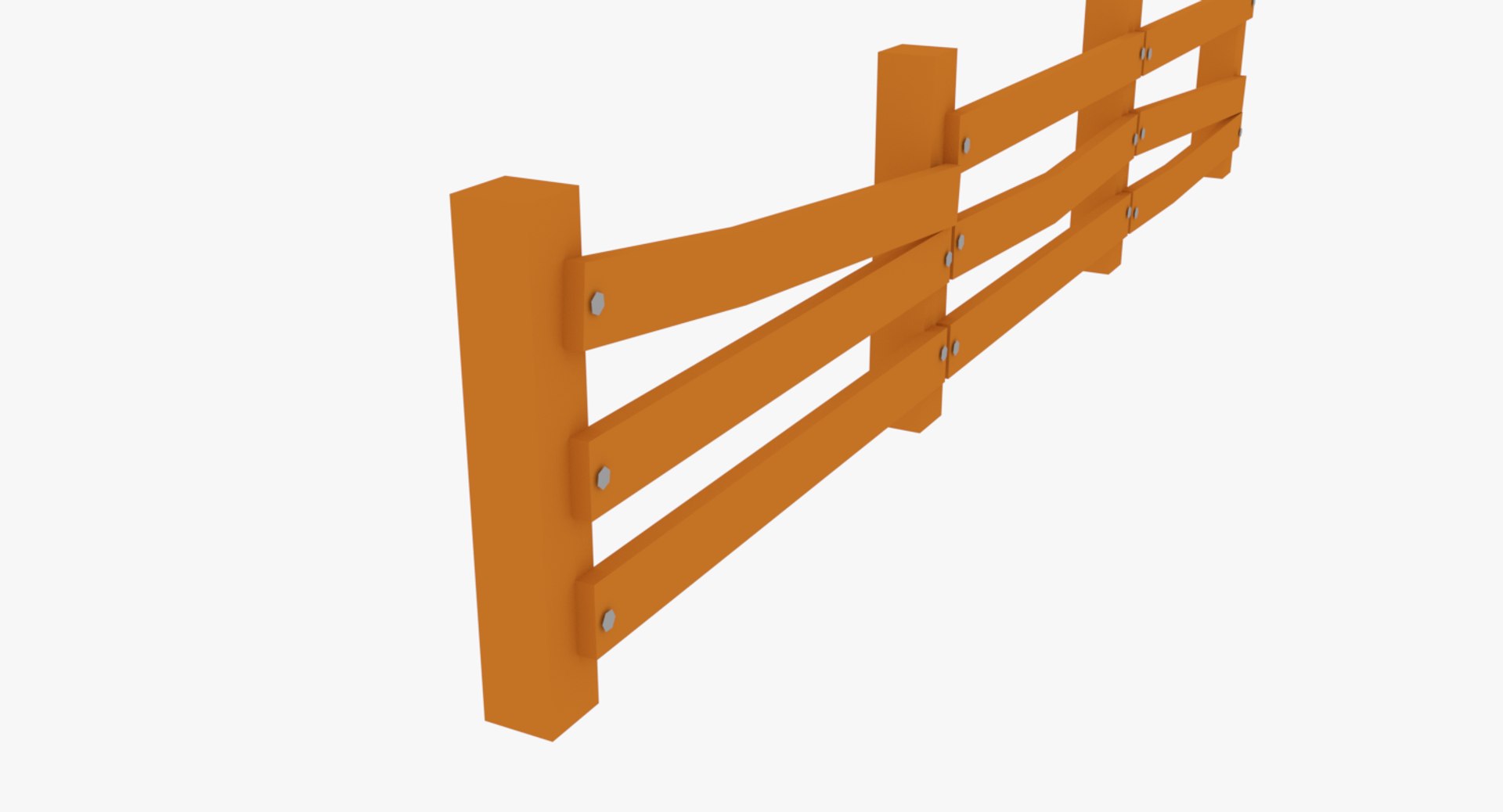 Cartoon Wooden Fence 3d Model Turbosquid 1278809