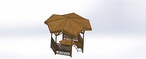 WOODEN OCTAGON CAMELLIA- PERB