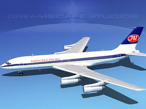 3d 707-320 airlines boeing 707 model