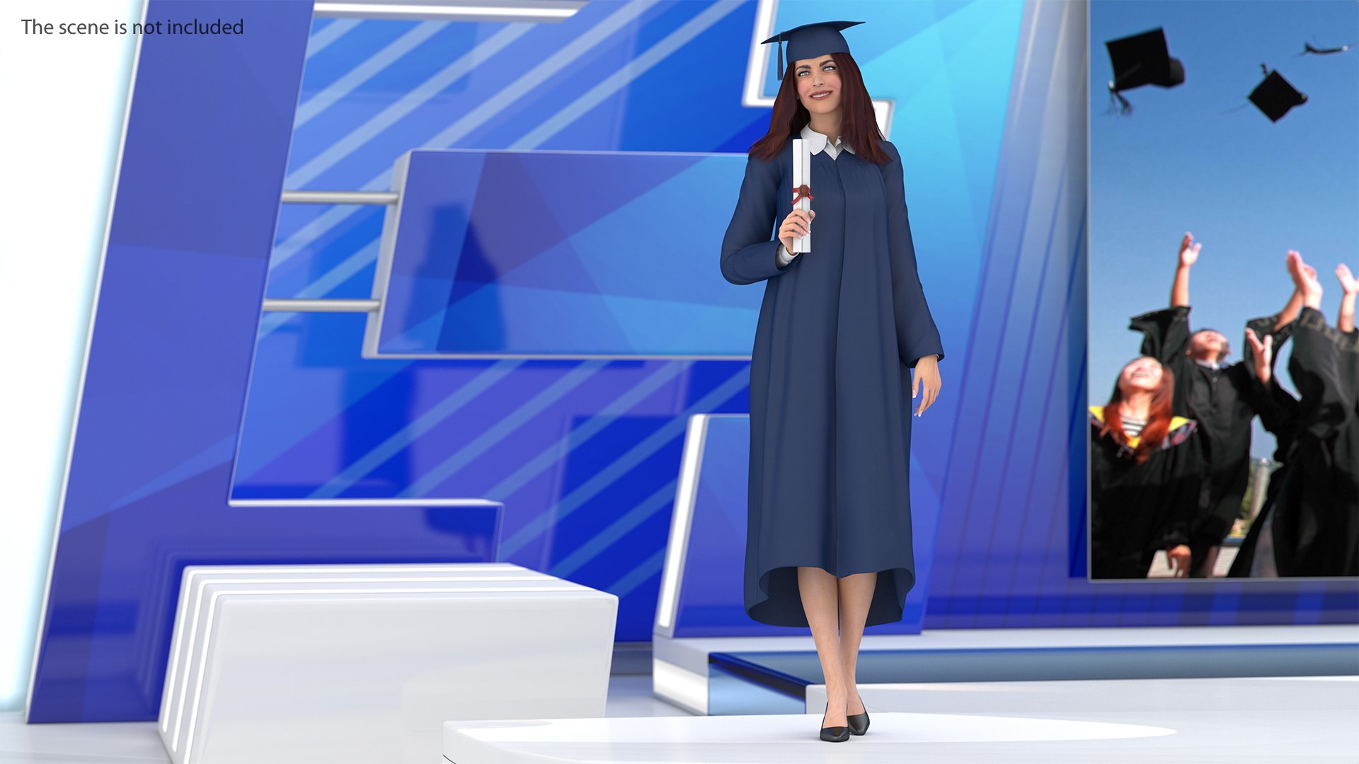 Female Graduate Student Rigged Woman 3D Model - TurboSquid 1583909