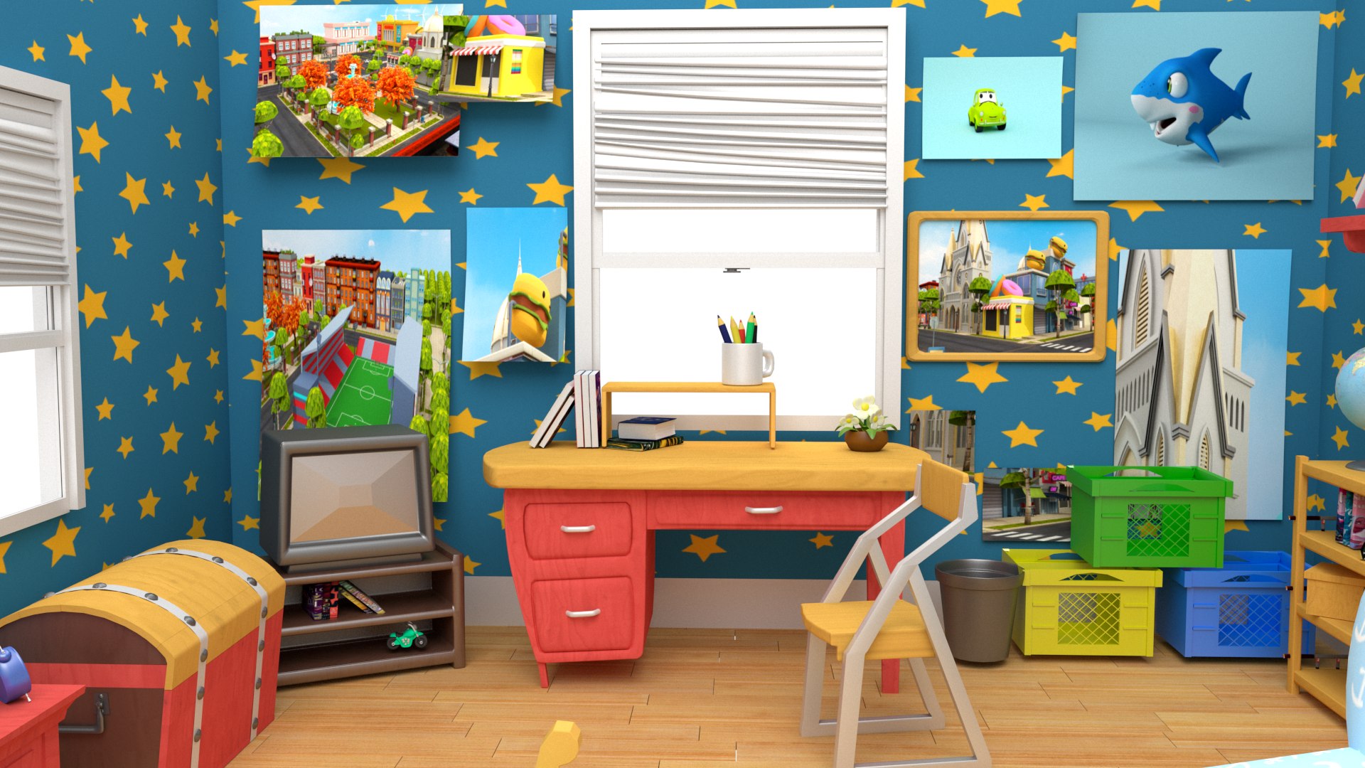 Bedroom Cartoons 3d Model Turbosquid 1548574