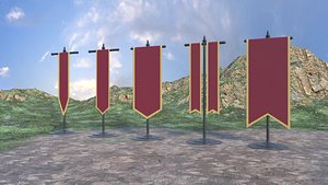 3D medieval banners