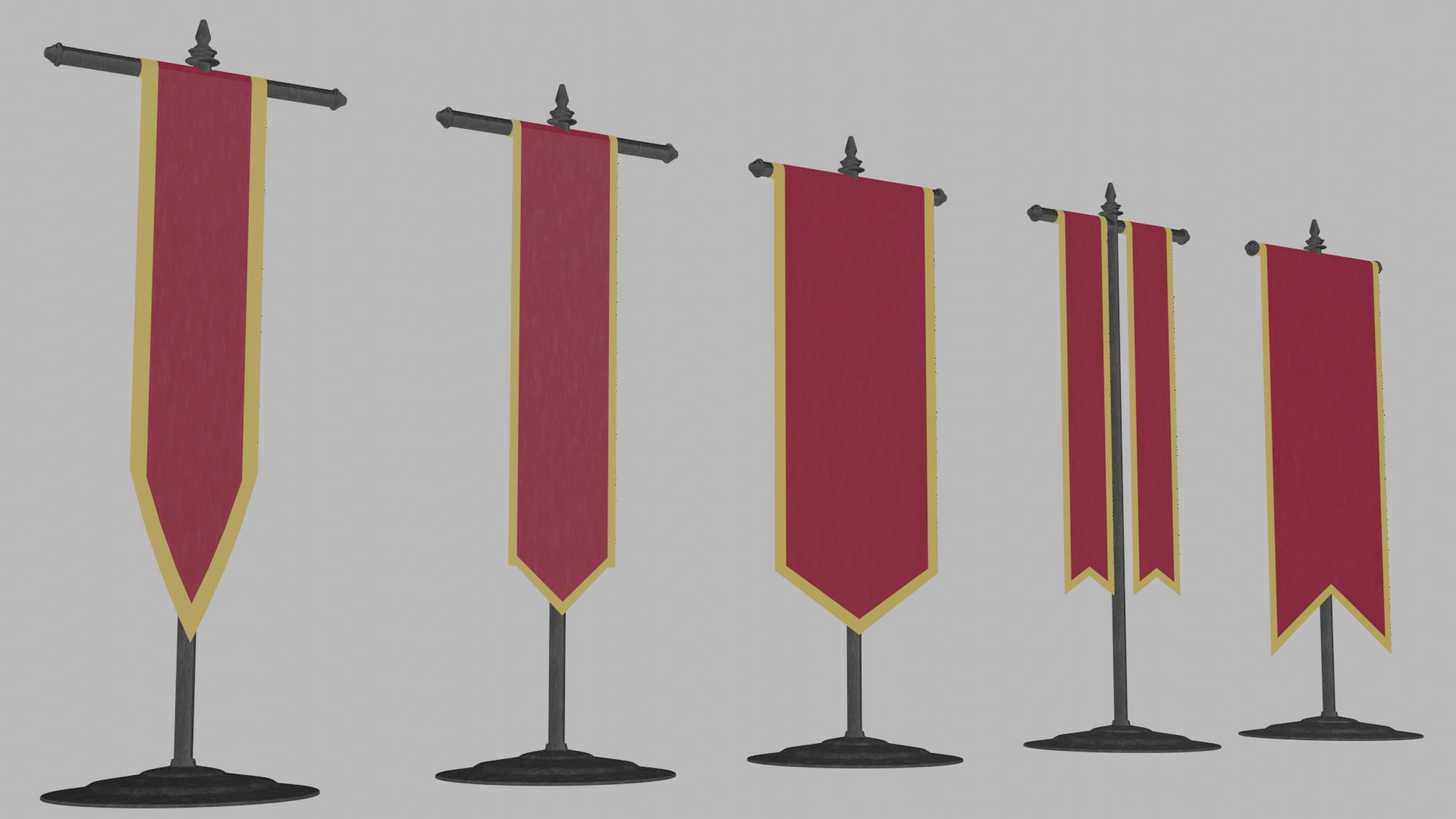 3D Medieval Banners TurboSquid 1521422