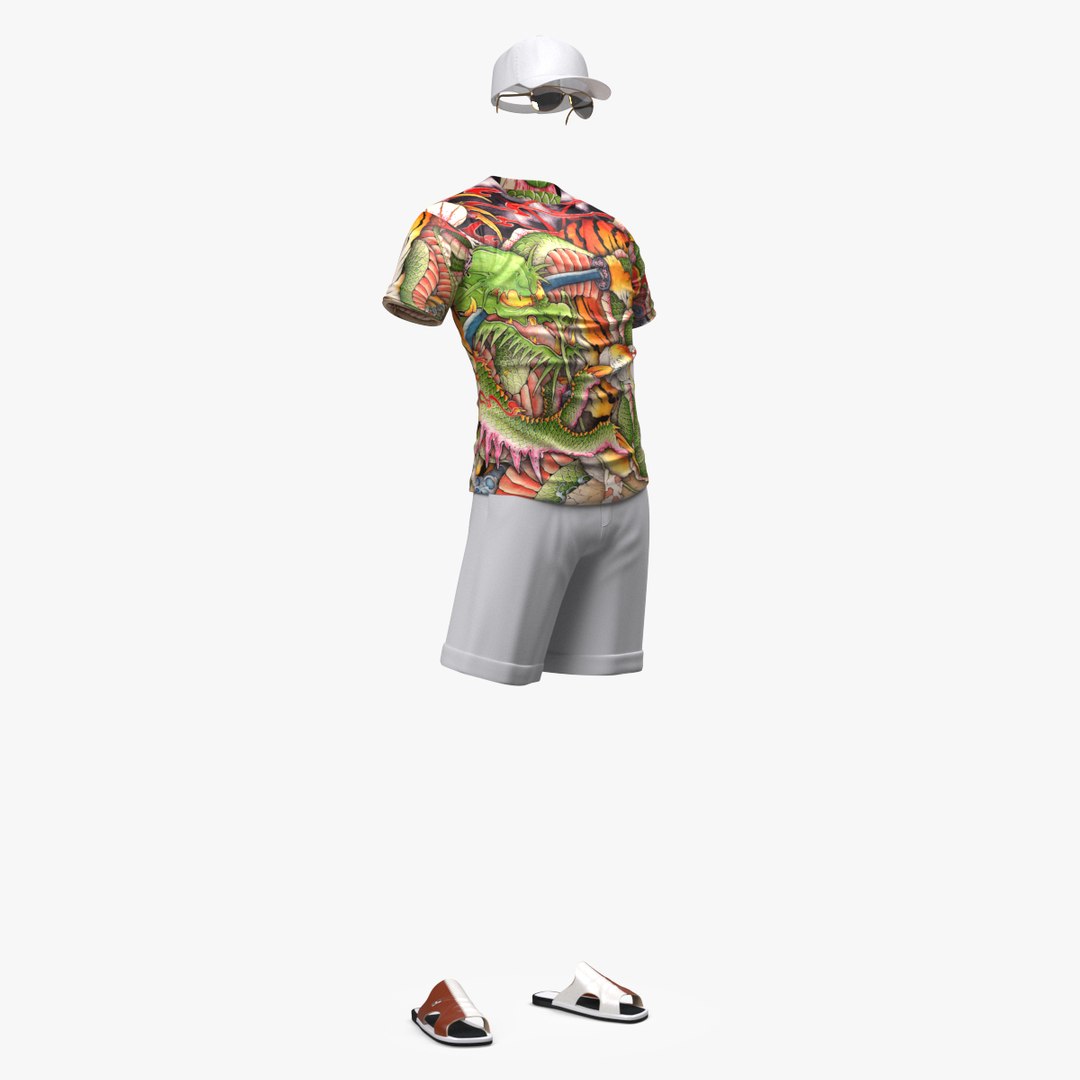 Summer Outfits Set 3D model preview