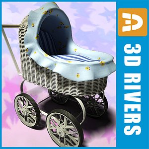 toy baby carriage 3d model