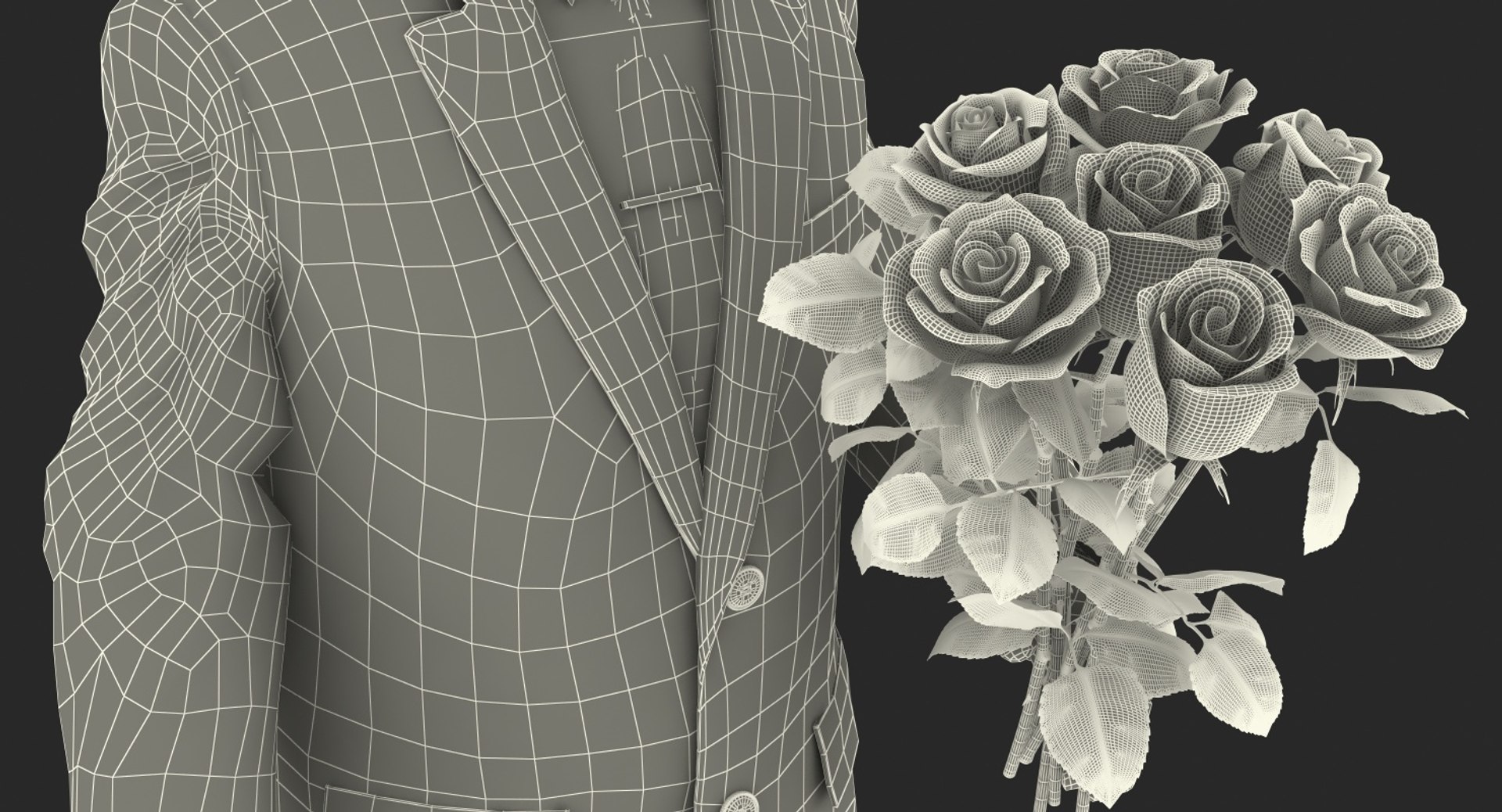 Man Yellow Roses 3D Model - TurboSquid 1394257