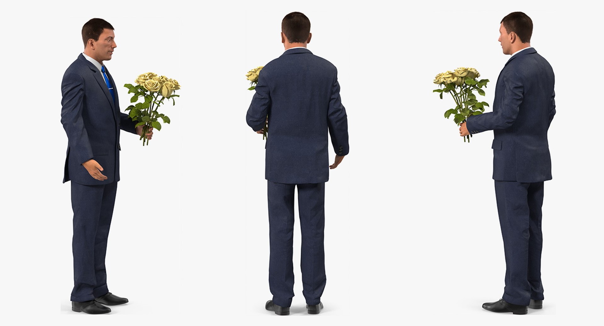 Man Yellow Roses 3D Model - TurboSquid 1394257