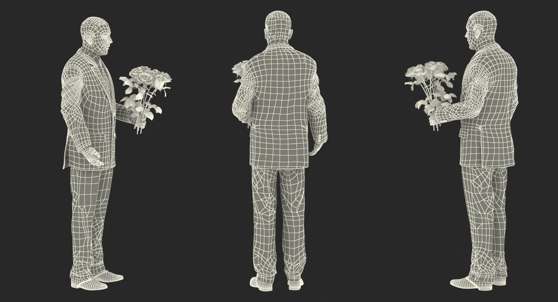 Man Yellow Roses 3D Model - TurboSquid 1394257