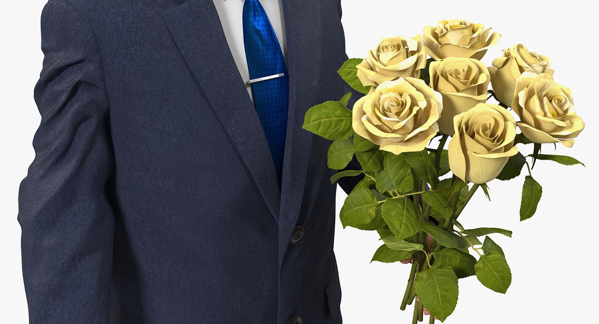 Man Yellow Roses 3D Model - TurboSquid 1394257
