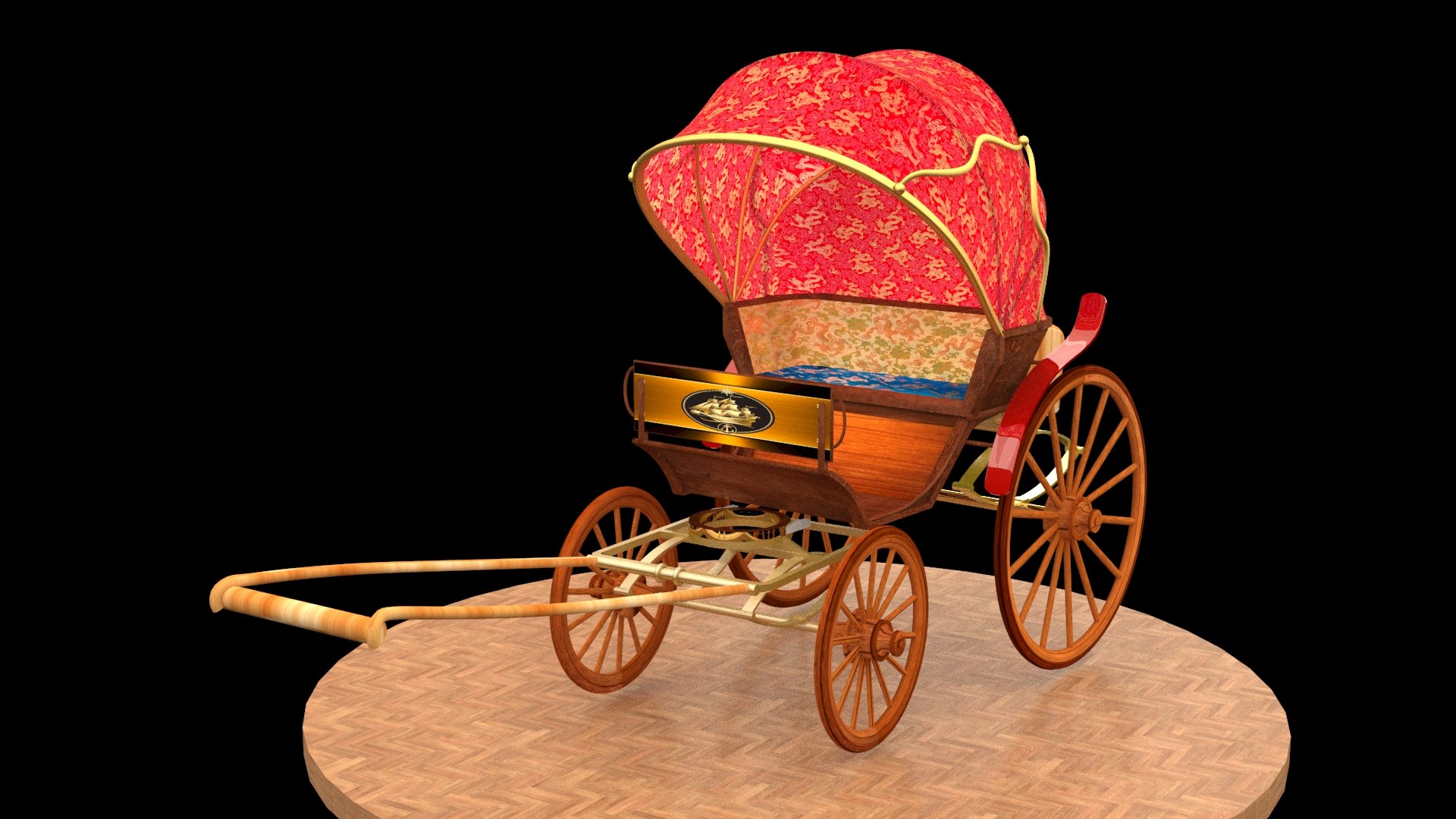 3D Chinese Rickshaw - TurboSquid 2181500