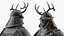 Armored Samurai Character With Antler Helmet