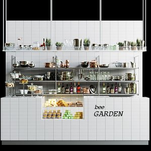 3D model Design project of a coffee point in a supermarket