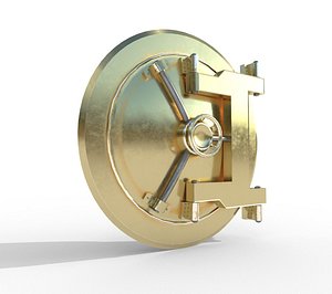 3d model golden safe pbr
