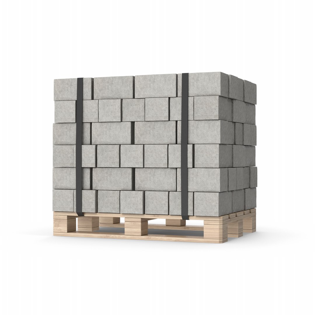 Concrete Bricks On Pallet 3d Model - Turbosquid 2001968