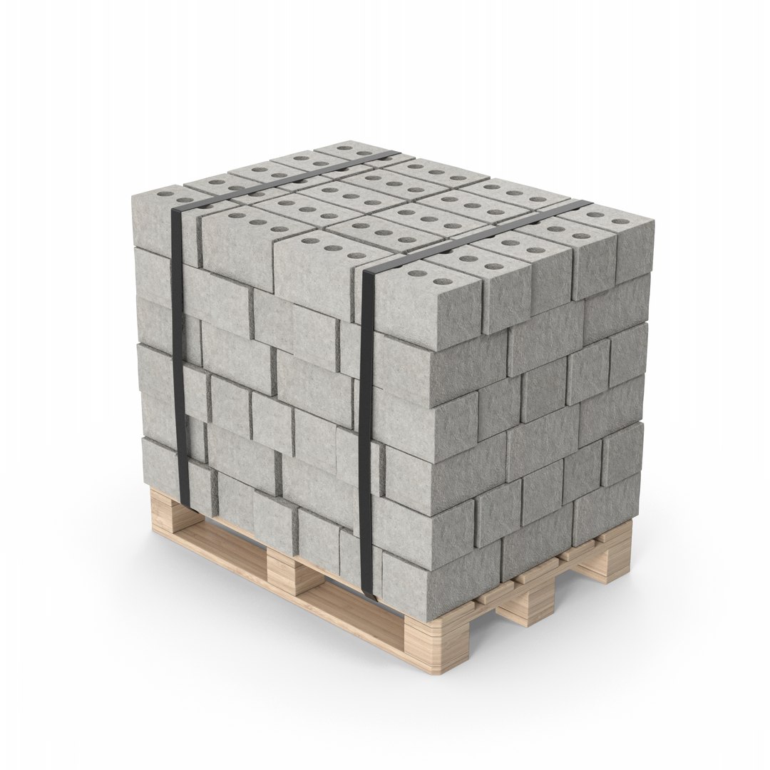 Concrete Bricks On Pallet 3D Model - TurboSquid 2001968